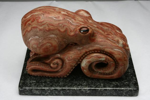 Alabaster Sculpture of an Octopus, by Jason P. Nelson